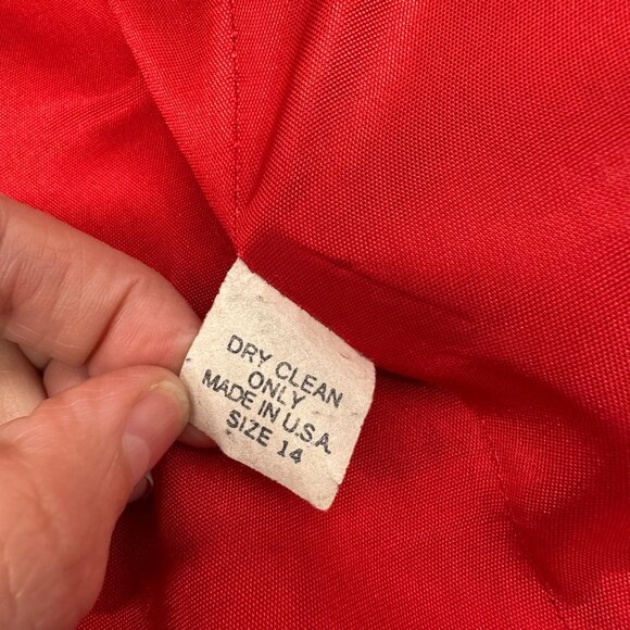 Vintage Red Plaid Blazer Jacket 1980s Pappagallo Size 14 Made In USA As Is - Picture 5 of 8